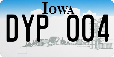 IA license plate DYP004
