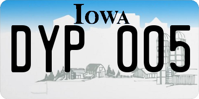 IA license plate DYP005