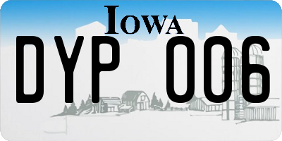 IA license plate DYP006