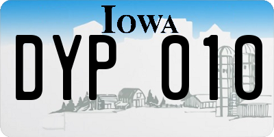 IA license plate DYP010