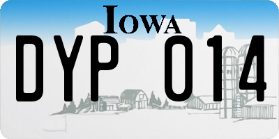 IA license plate DYP014