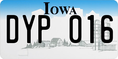 IA license plate DYP016