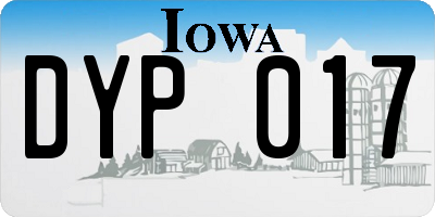 IA license plate DYP017