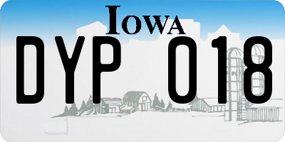 IA license plate DYP018