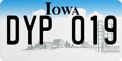 IA license plate DYP019
