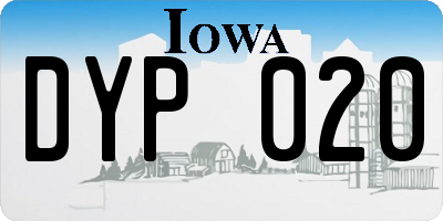 IA license plate DYP020