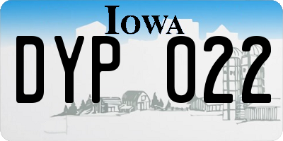 IA license plate DYP022