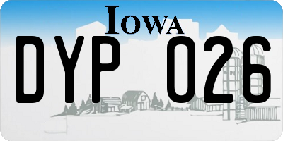 IA license plate DYP026