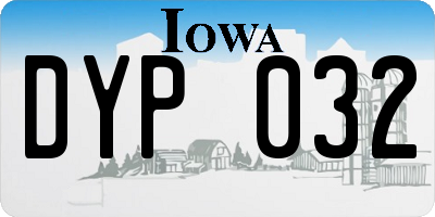 IA license plate DYP032