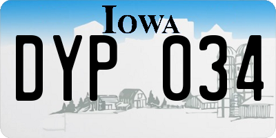 IA license plate DYP034