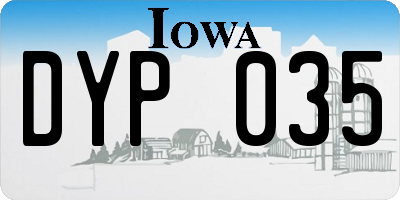 IA license plate DYP035