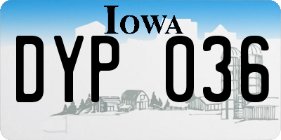 IA license plate DYP036