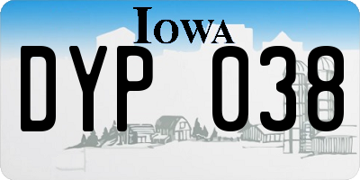 IA license plate DYP038