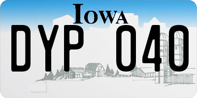 IA license plate DYP040
