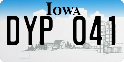 IA license plate DYP041