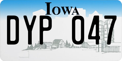 IA license plate DYP047