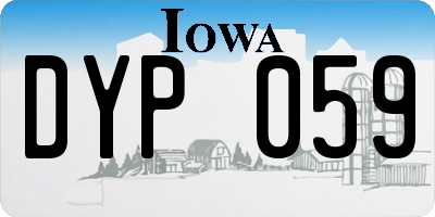 IA license plate DYP059