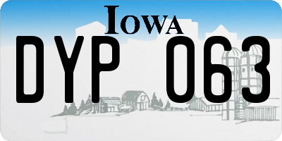 IA license plate DYP063