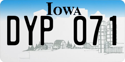 IA license plate DYP071