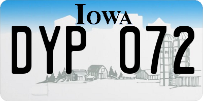 IA license plate DYP072