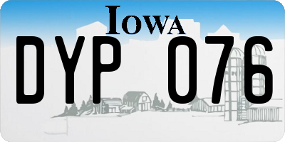 IA license plate DYP076