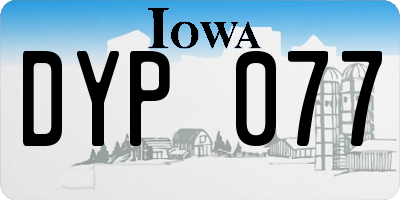 IA license plate DYP077