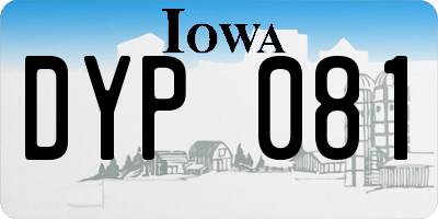 IA license plate DYP081