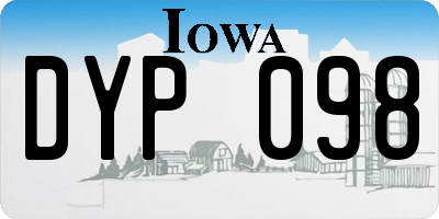 IA license plate DYP098