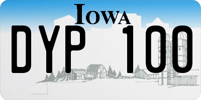 IA license plate DYP100
