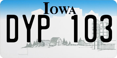 IA license plate DYP103