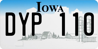 IA license plate DYP110