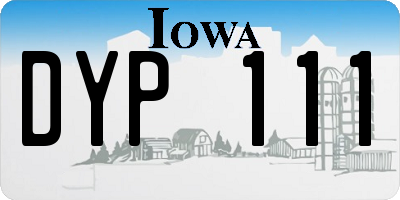IA license plate DYP111