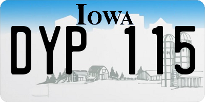 IA license plate DYP115