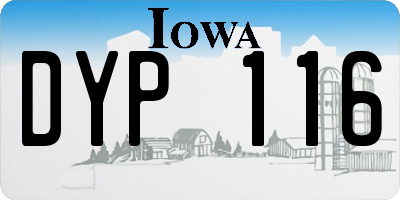 IA license plate DYP116