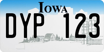 IA license plate DYP123
