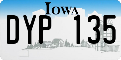 IA license plate DYP135
