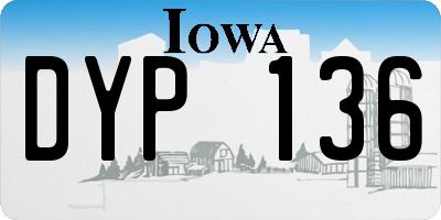 IA license plate DYP136