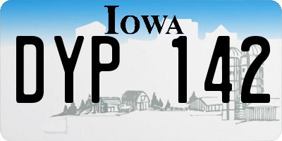 IA license plate DYP142