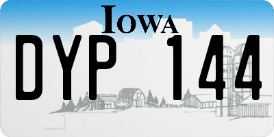 IA license plate DYP144