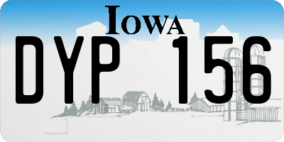 IA license plate DYP156