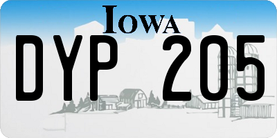 IA license plate DYP205