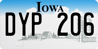 IA license plate DYP206