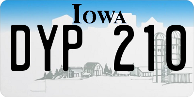 IA license plate DYP210