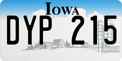 IA license plate DYP215