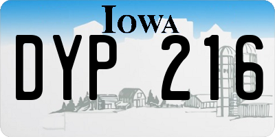 IA license plate DYP216
