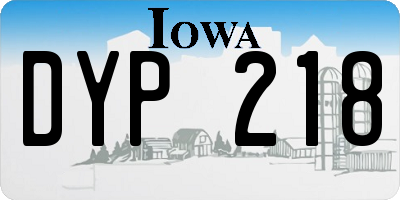 IA license plate DYP218