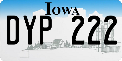 IA license plate DYP222