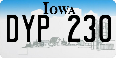 IA license plate DYP230