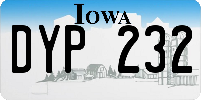 IA license plate DYP232