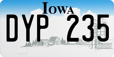 IA license plate DYP235